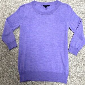 J. Crew merino wool lavender 3/4 sleeve sweater XS